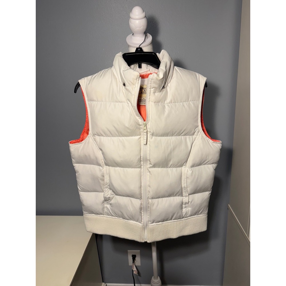 NEW YORK CLASSICS Womens Puffer Vest Jacket Coral Orange Lined Zip Up Size XL